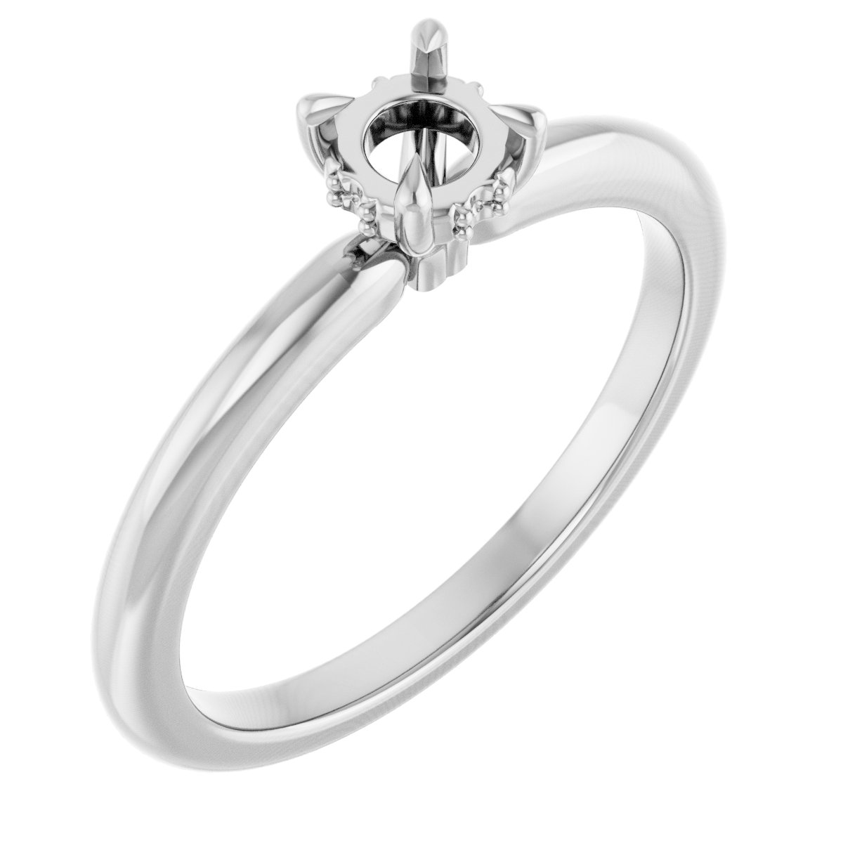 Claw-Prong Hidden Halo-Style Engagement Ring