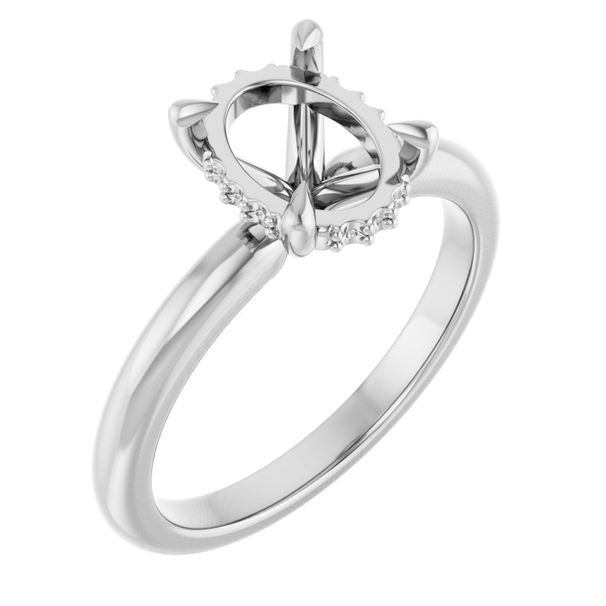 Claw-Prong Hidden Halo-Style Engagement Ring