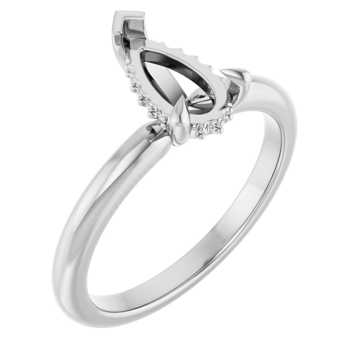 Claw-Prong Hidden Halo-Style Engagement Ring