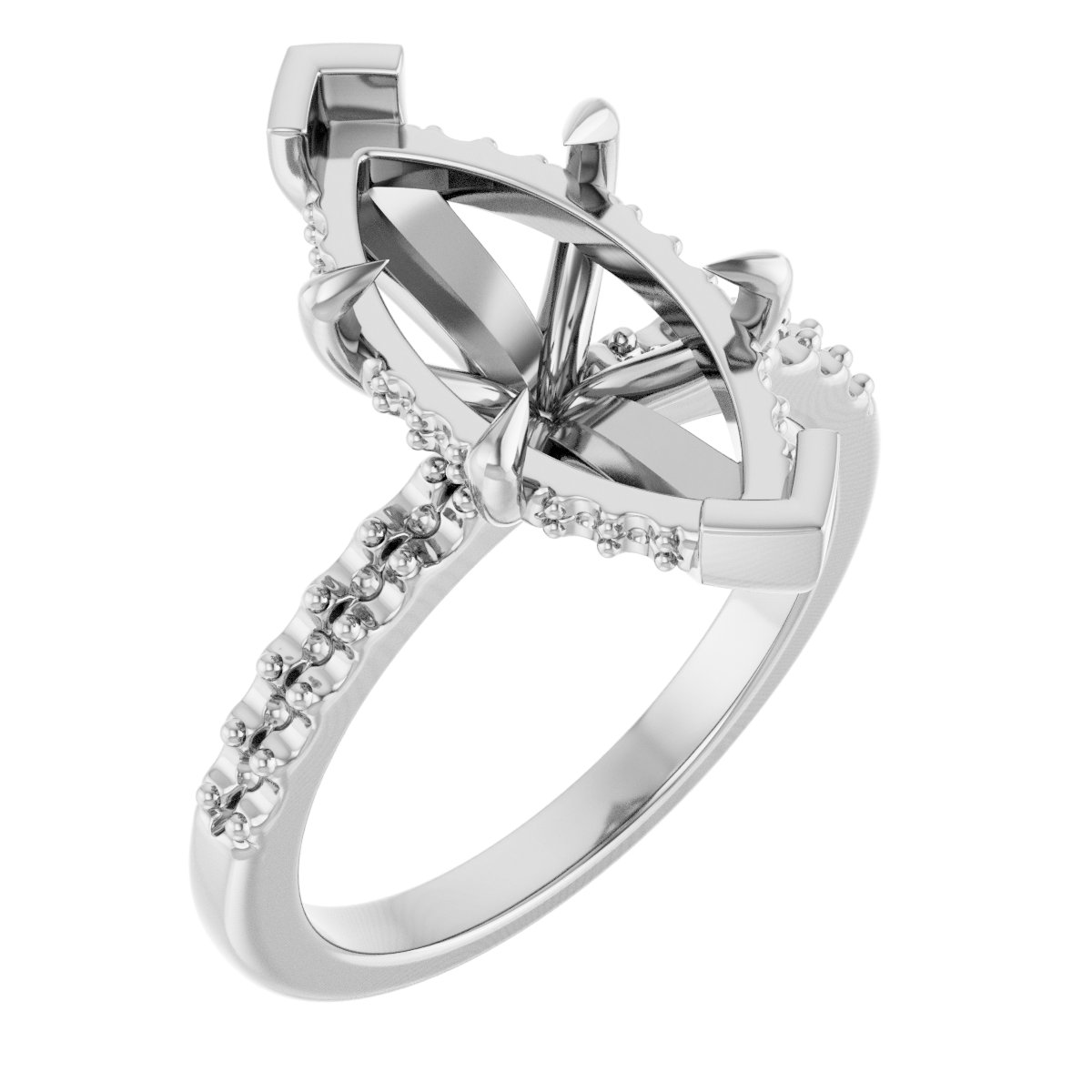 Claw-Prong Hidden Halo-Style Engagement Ring