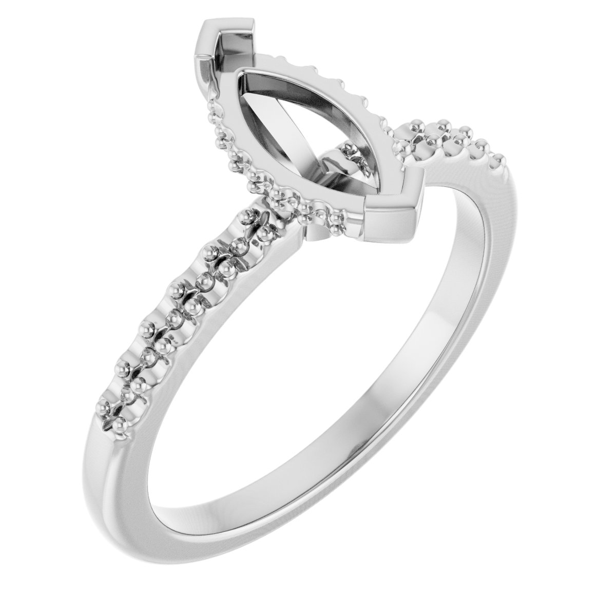 Claw-Prong Hidden Halo-Style Engagement Ring