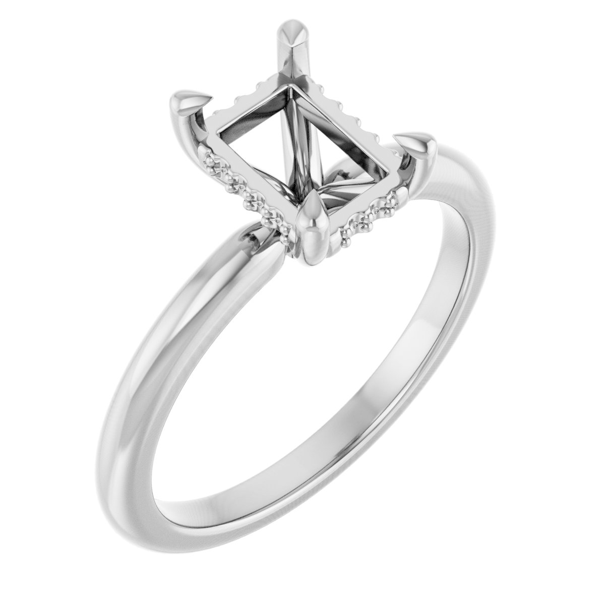 Claw-Prong Hidden Halo-Style Engagement Ring