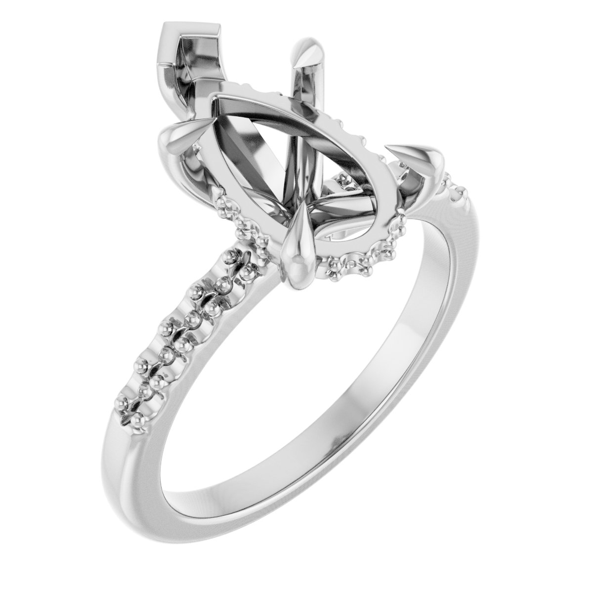 Claw-Prong Hidden Halo-Style Engagement Ring