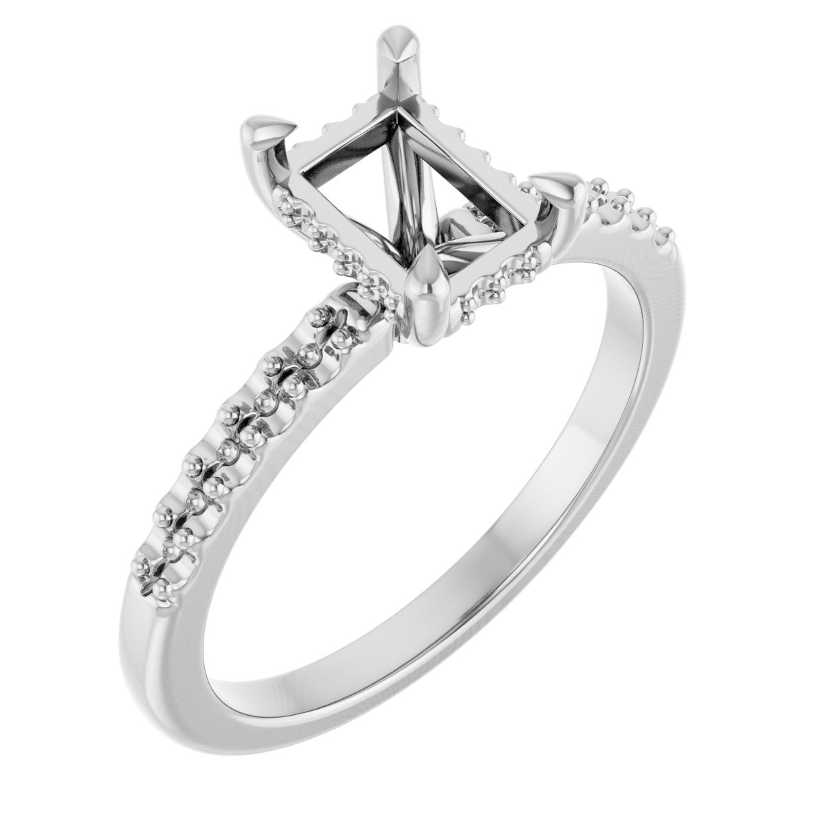 Claw-Prong Hidden Halo-Style Engagement Ring