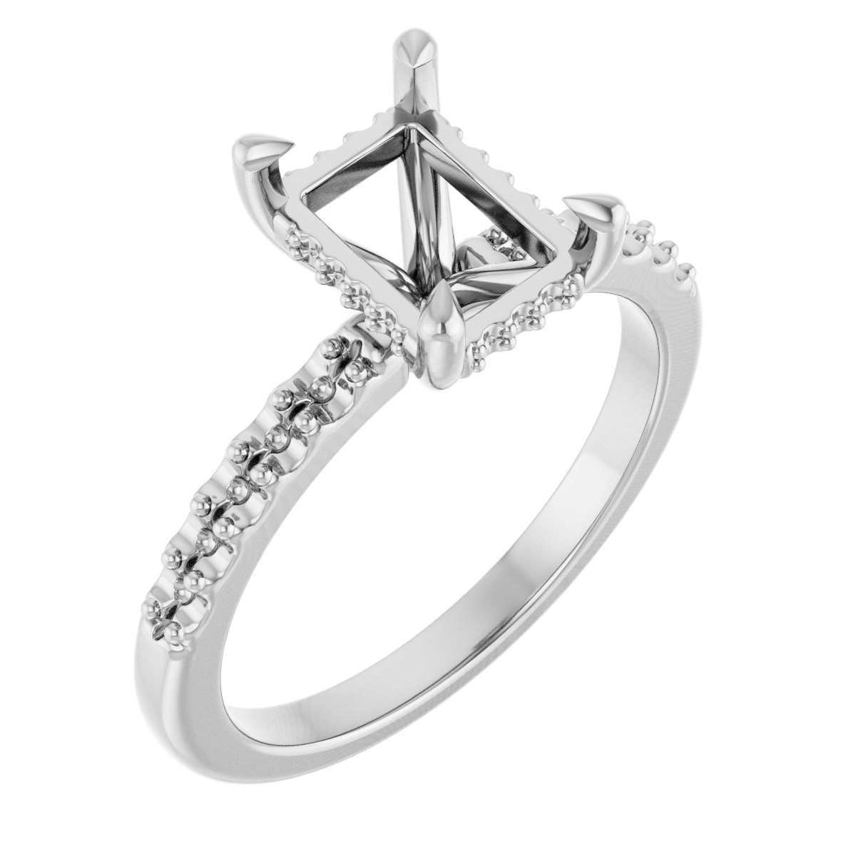Claw-Prong Hidden Halo-Style Engagement Ring