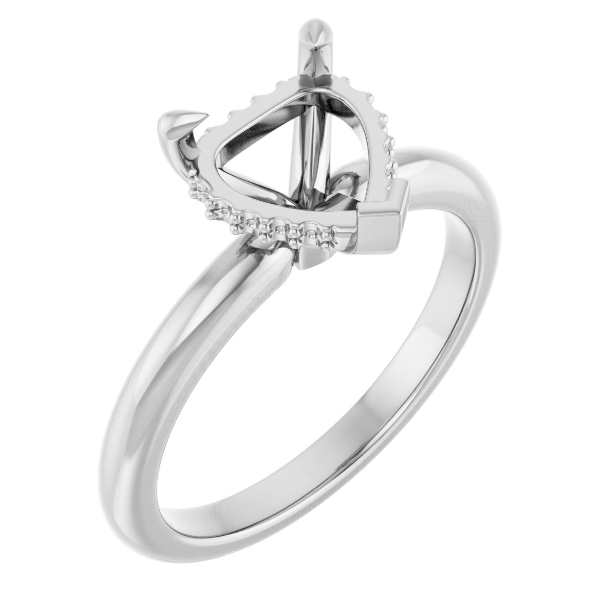 Claw-Prong Hidden Halo-Style Engagement Ring