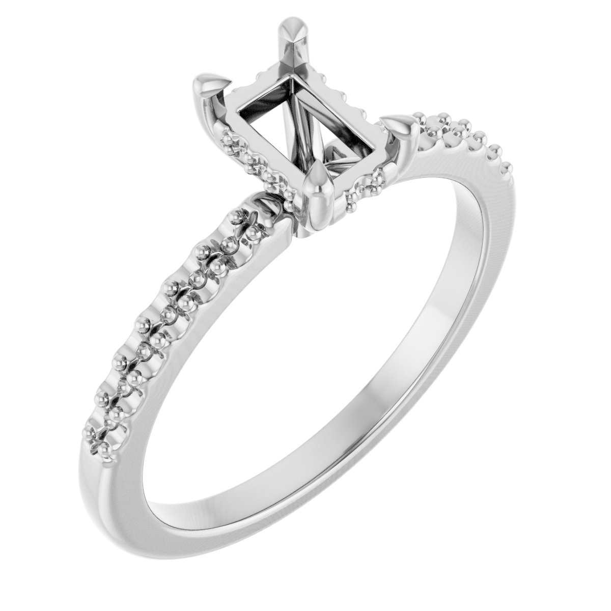 Claw-Prong Hidden Halo-Style Engagement Ring