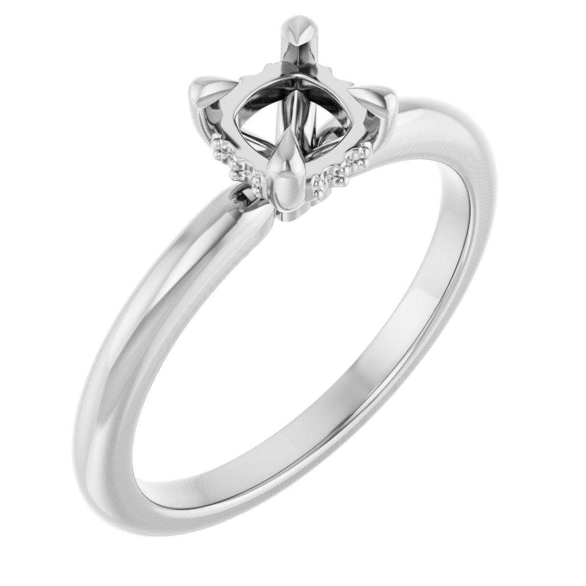 Claw-Prong Hidden Halo-Style Engagement Ring