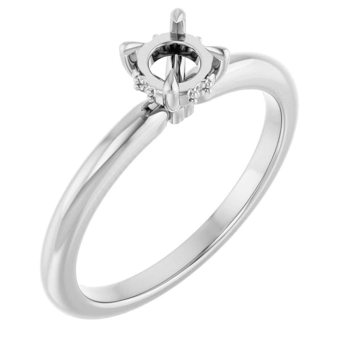Claw-Prong Hidden Halo-Style Engagement Ring