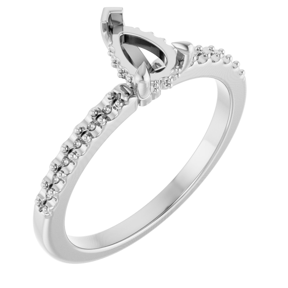 Claw-Prong Hidden Halo-Style Engagement Ring