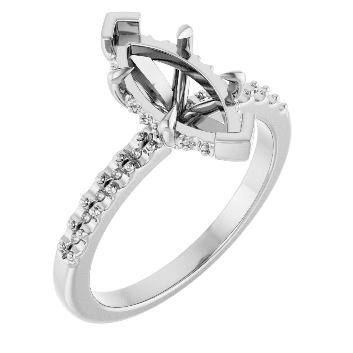 Claw-Prong Hidden Halo-Style Engagement Ring