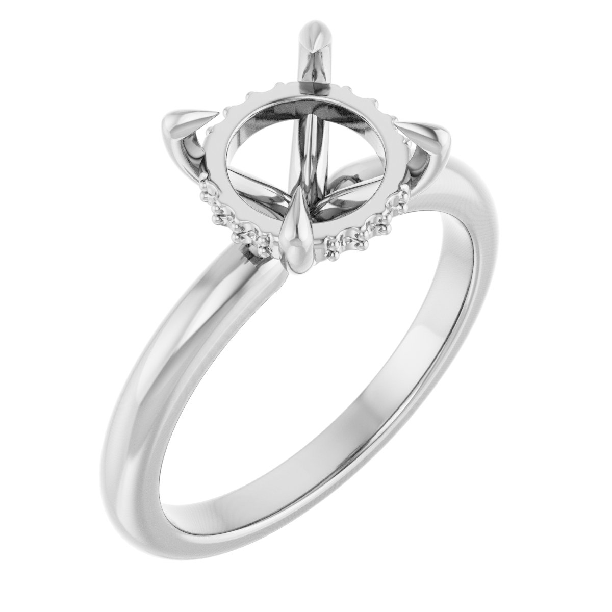 Claw-Prong Hidden Halo-Style Engagement Ring