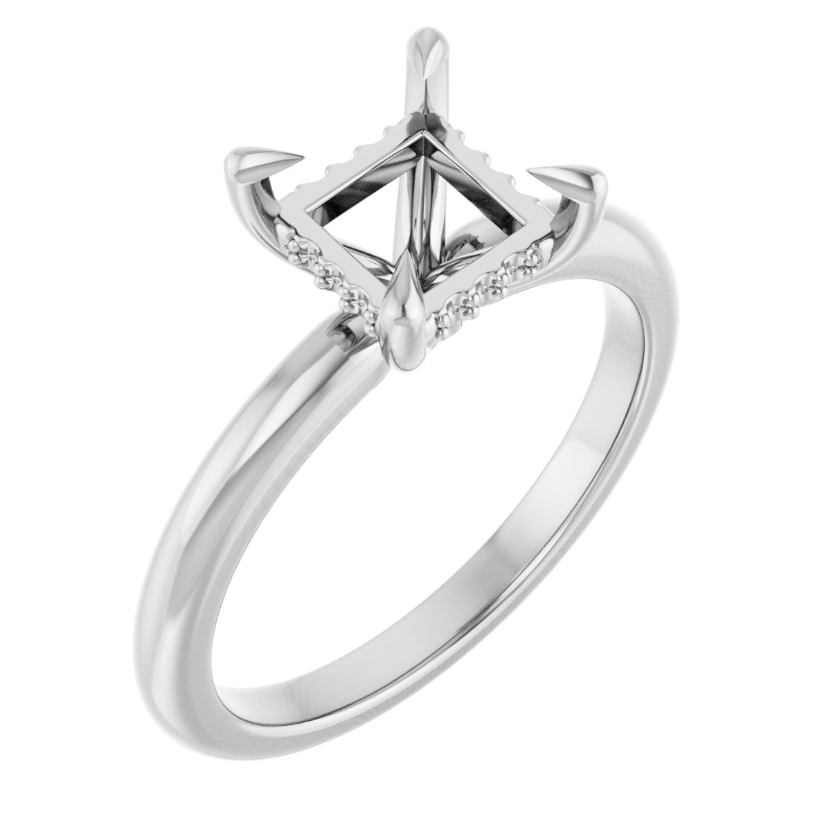 Claw-Prong Hidden Halo-Style Engagement Ring