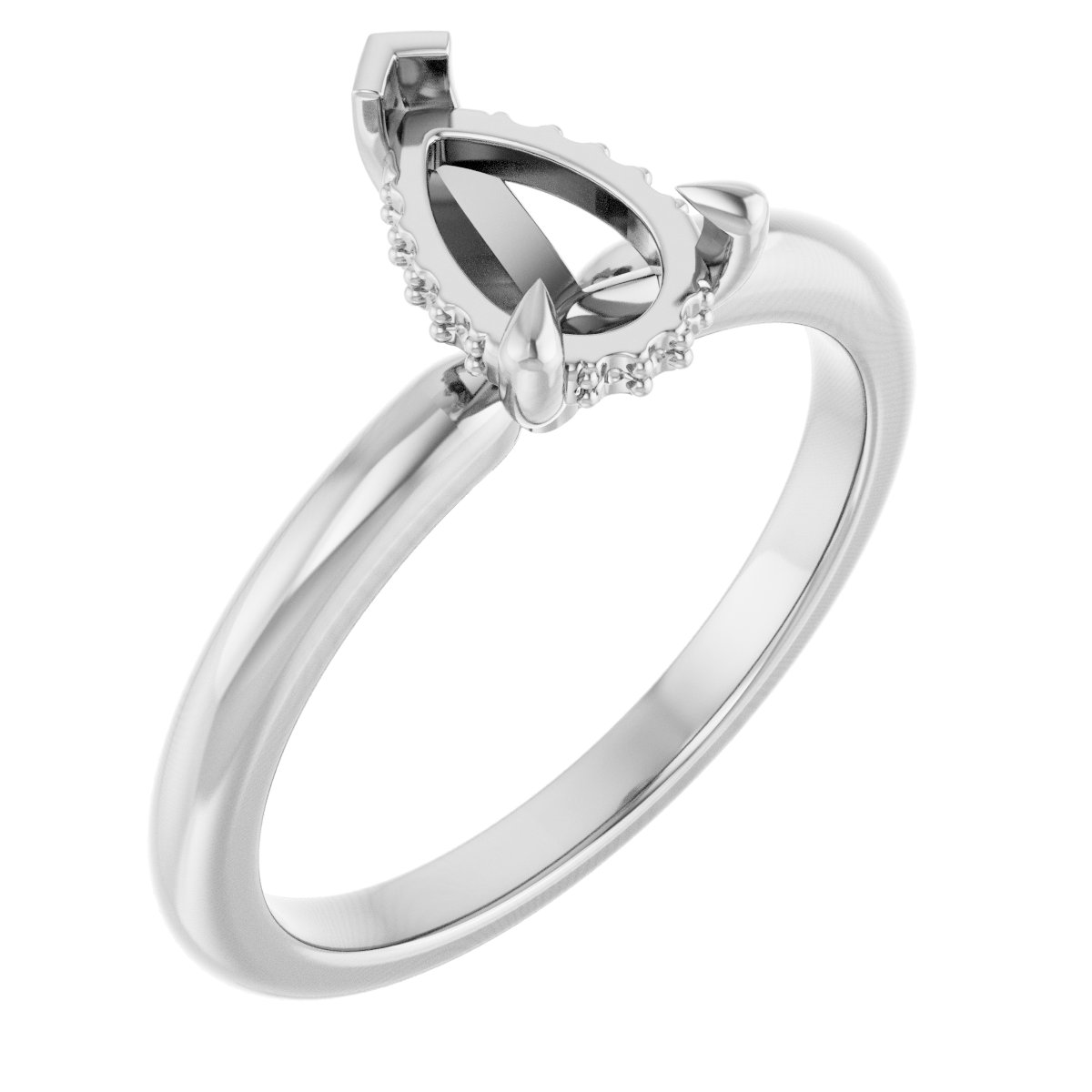 Claw-Prong Hidden Halo-Style Engagement Ring