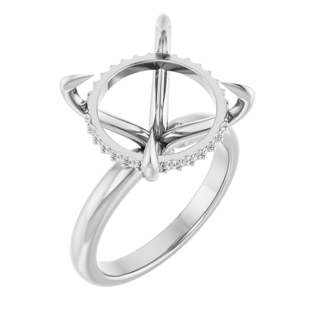 Claw-Prong Hidden Halo-Style Engagement Ring