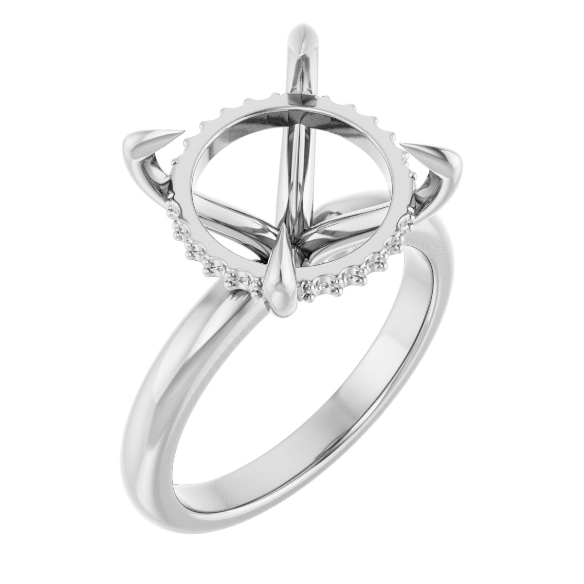 Claw-Prong Hidden Halo-Style Engagement Ring
