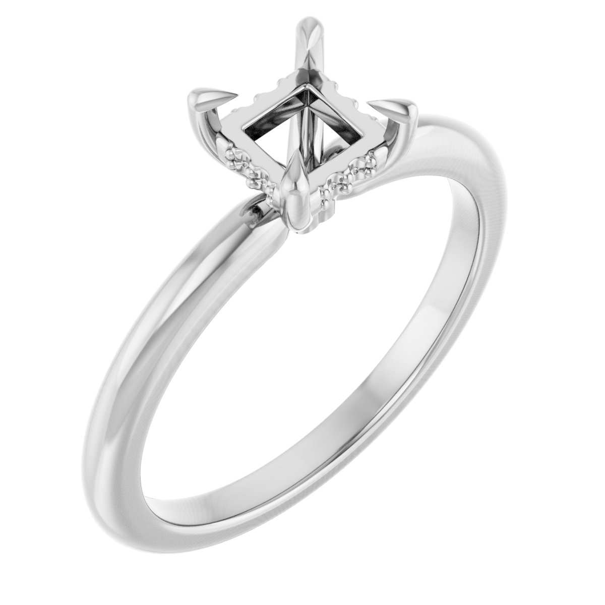 Claw-Prong Hidden Halo-Style Engagement Ring