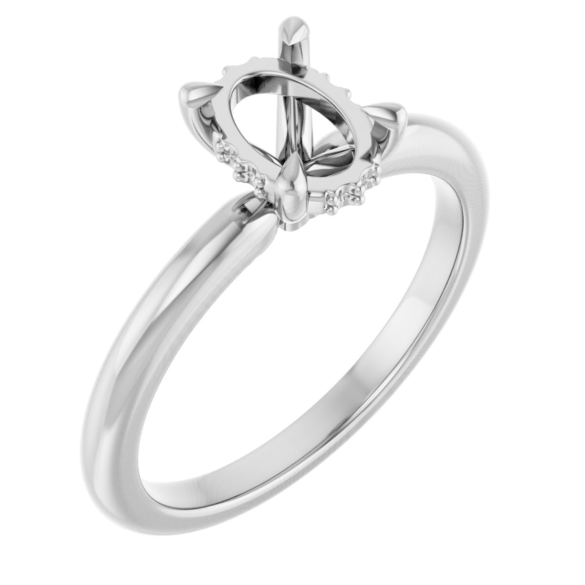 Claw-Prong Hidden Halo-Style Engagement Ring