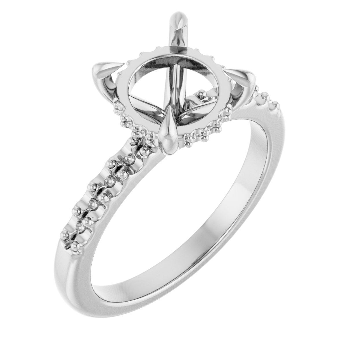 Claw-Prong Hidden Halo-Style Engagement Ring