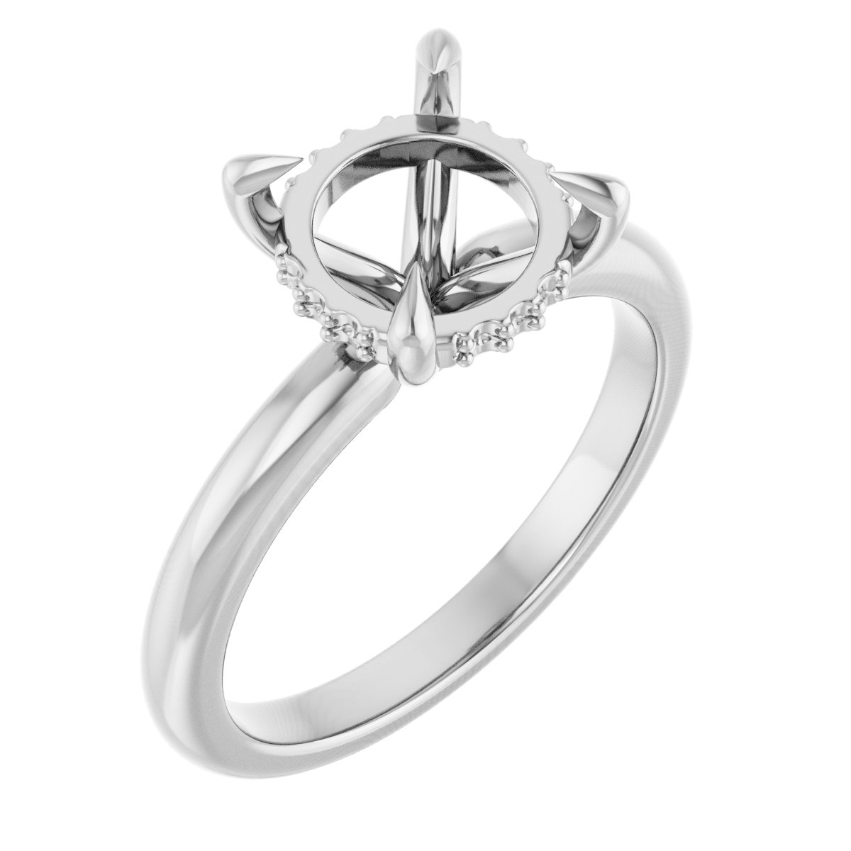 Claw-Prong Hidden Halo-Style Engagement Ring