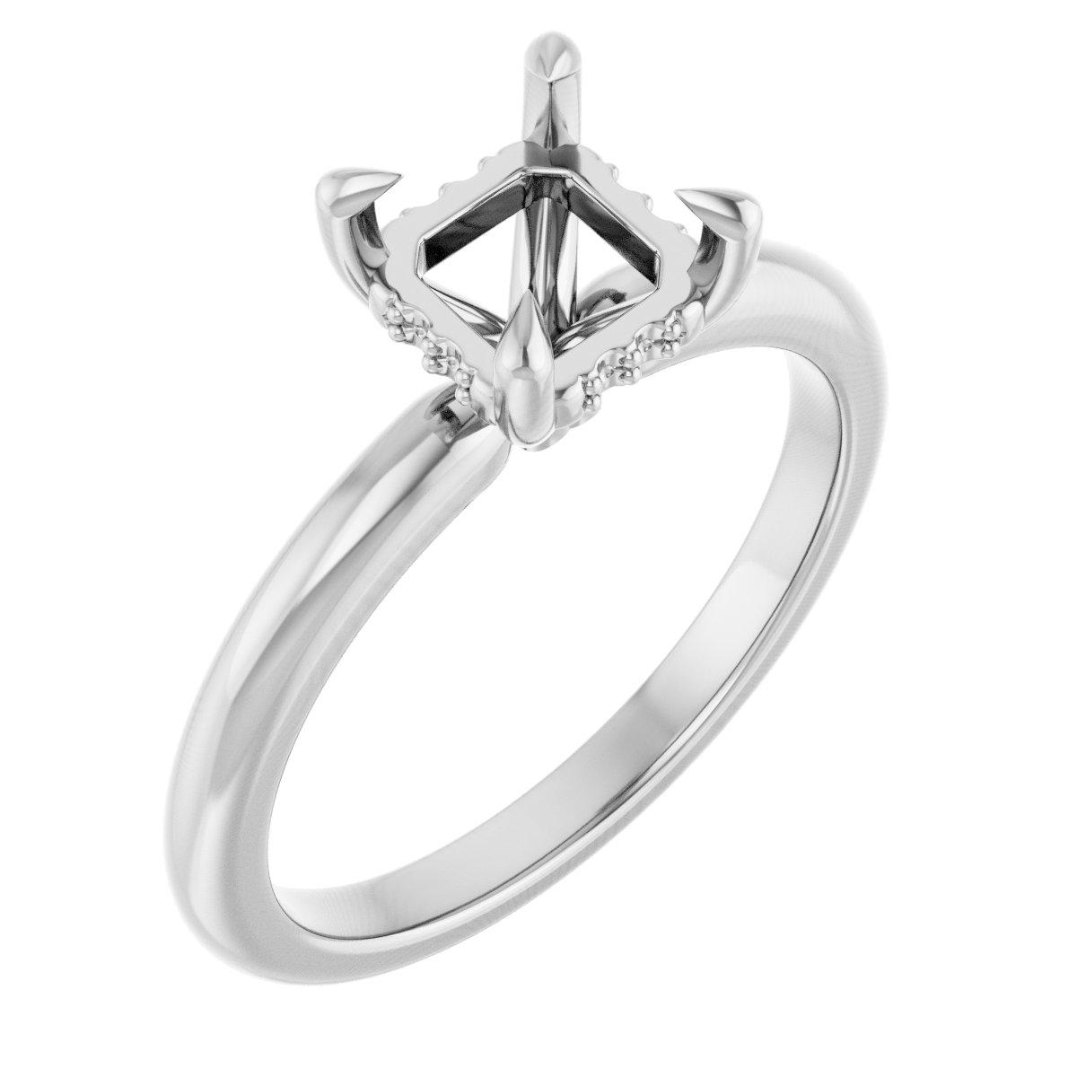 Claw-Prong Hidden Halo-Style Engagement Ring