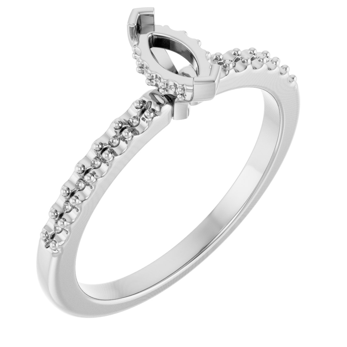 Claw-Prong Hidden Halo-Style Engagement Ring