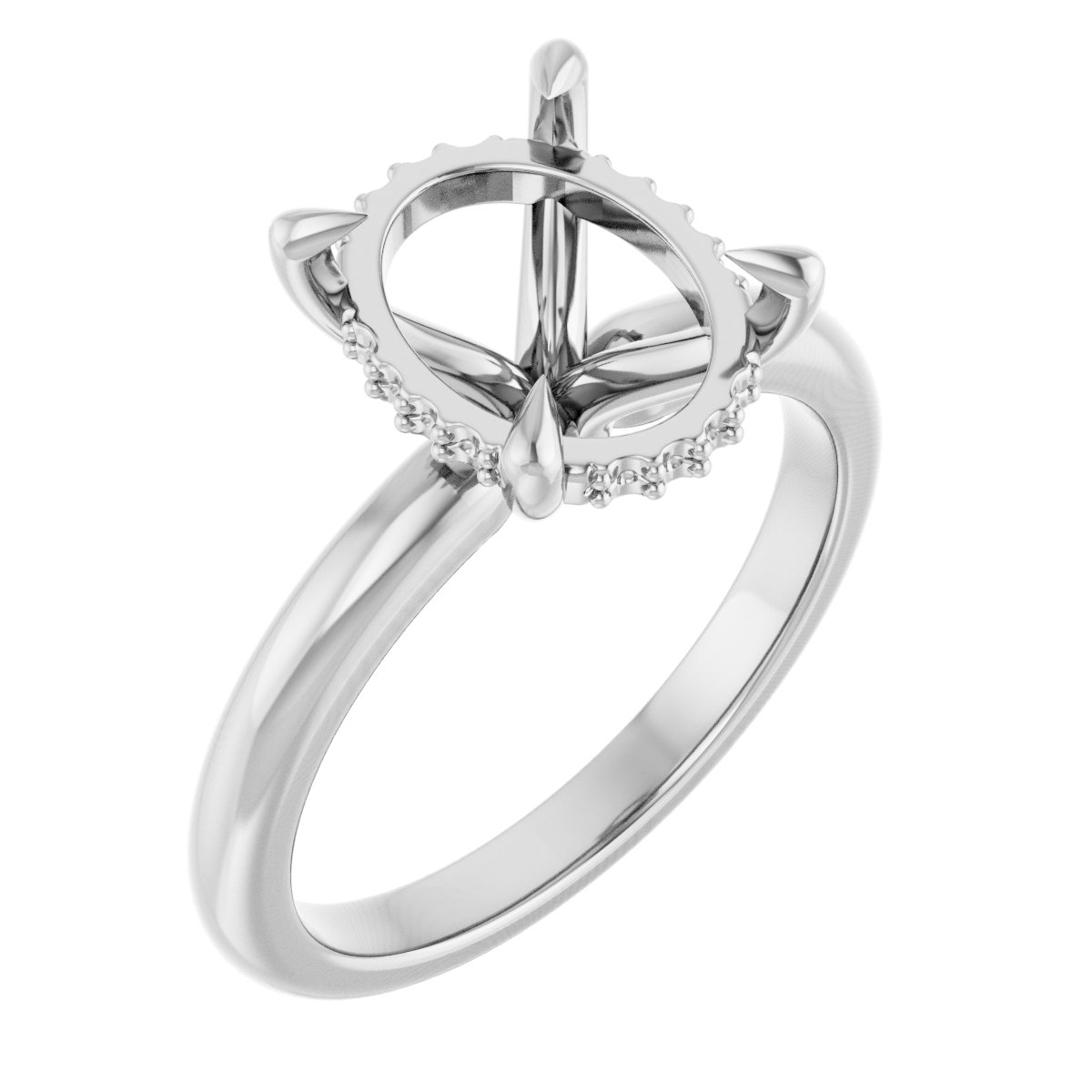 Claw-Prong Hidden Halo-Style Engagement Ring