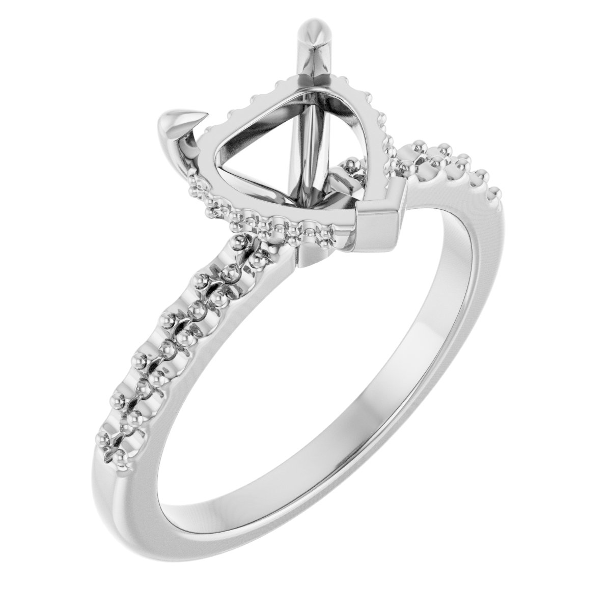 Claw-Prong Hidden Halo-Style Engagement Ring