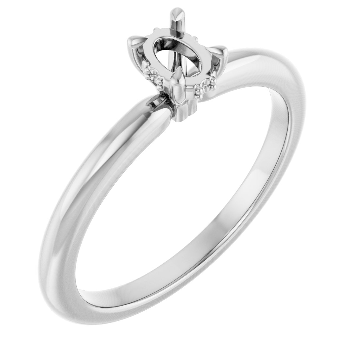 Claw-Prong Hidden Halo-Style Engagement Ring