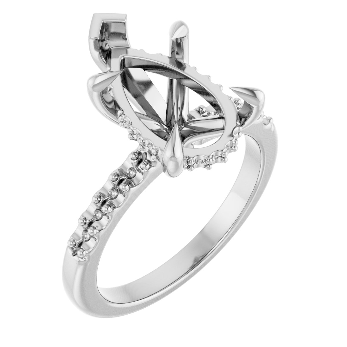 Claw-Prong Hidden Halo-Style Engagement Ring
