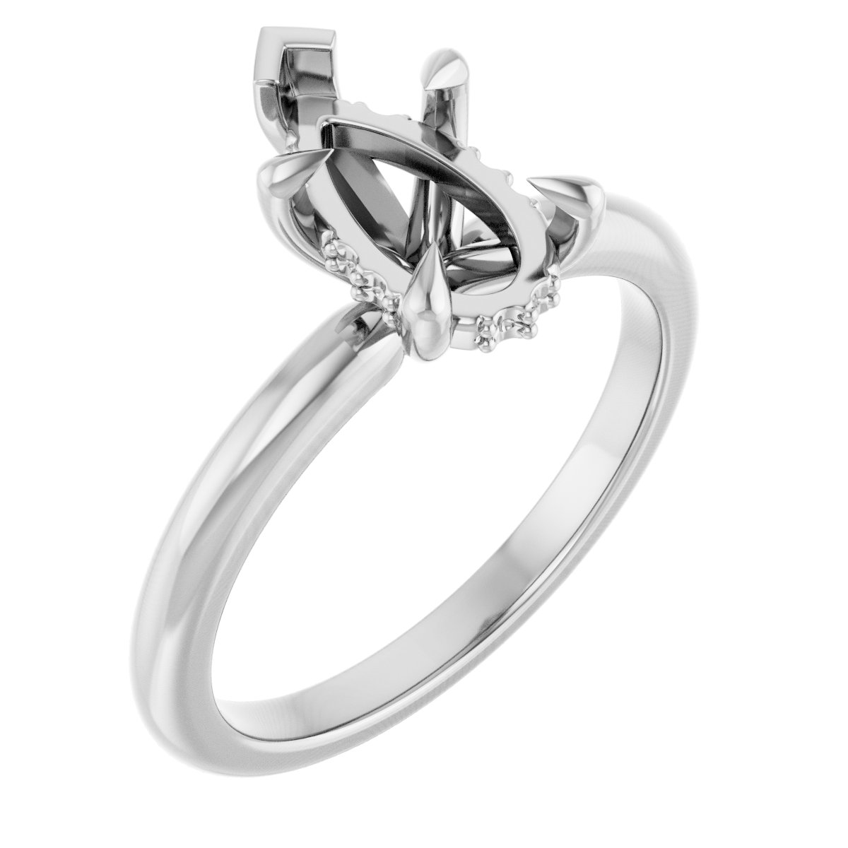 Claw-Prong Hidden Halo-Style Engagement Ring