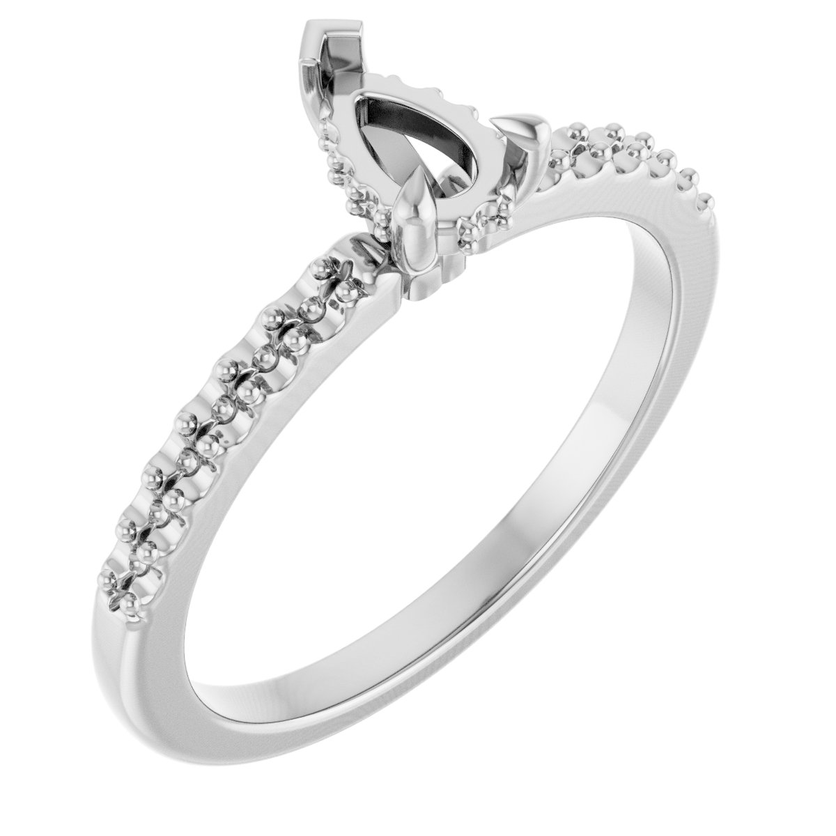 Claw-Prong Hidden Halo-Style Engagement Ring