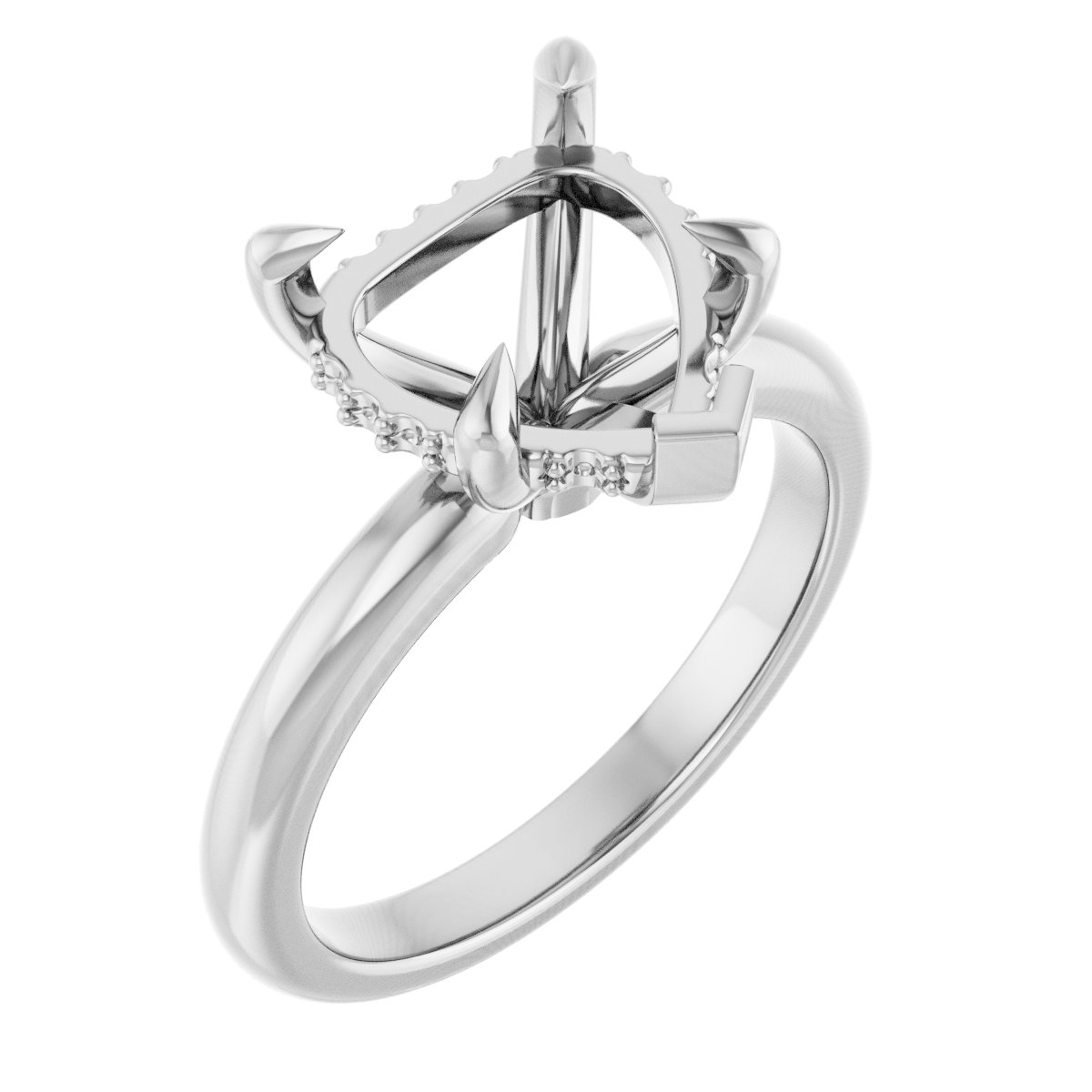 Claw-Prong Hidden Halo-Style Engagement Ring