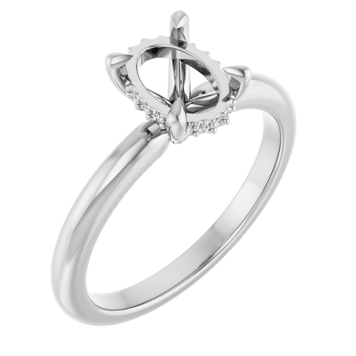 Claw-Prong Hidden Halo-Style Engagement Ring