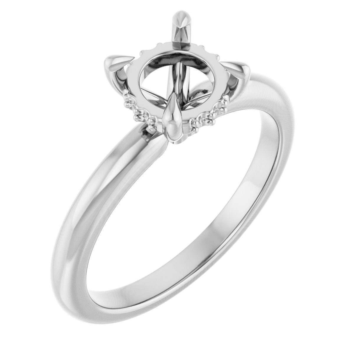 Claw-Prong Hidden Halo-Style Engagement Ring