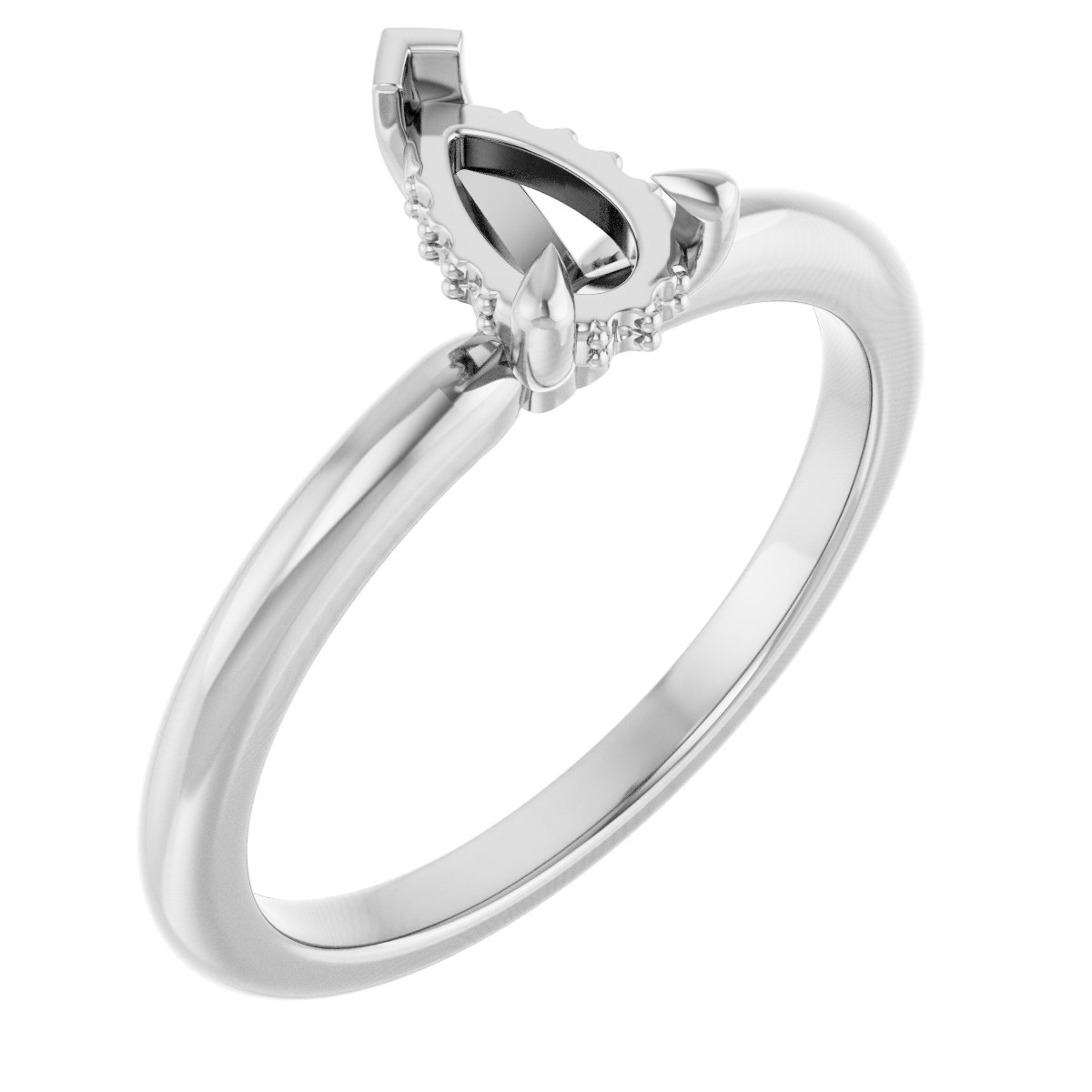 Claw-Prong Hidden Halo-Style Engagement Ring