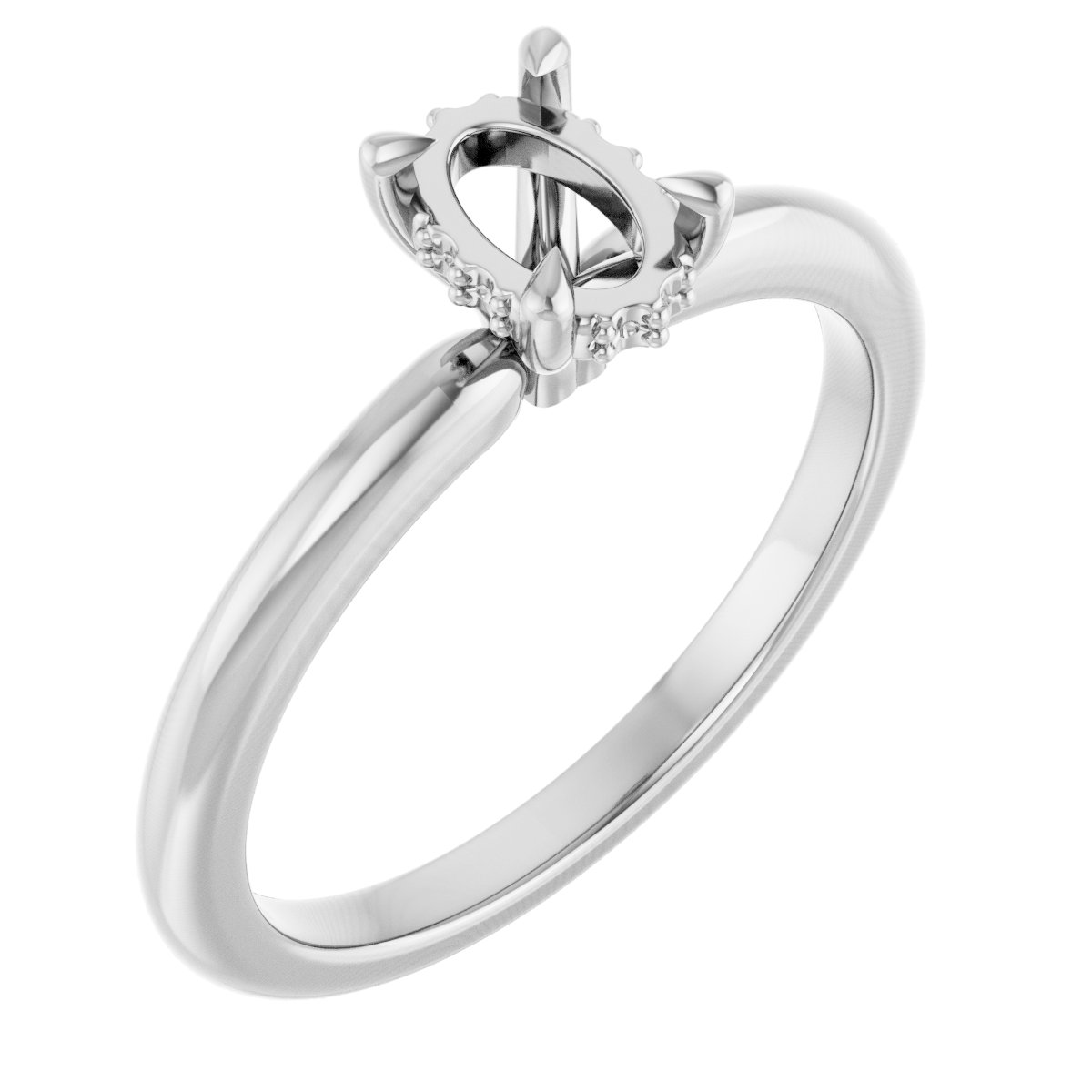 Claw-Prong Hidden Halo-Style Engagement Ring