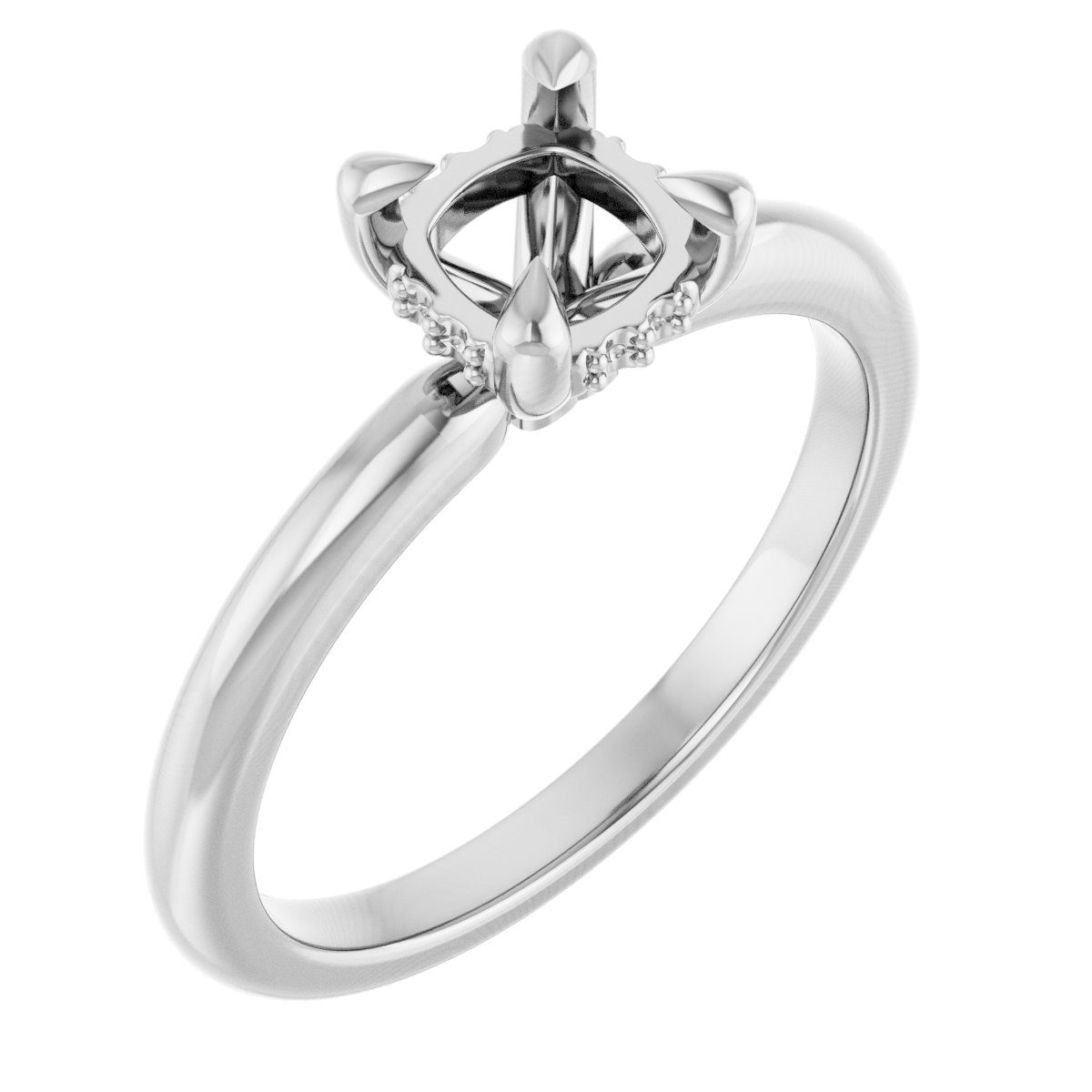 Claw-Prong Hidden Halo-Style Engagement Ring