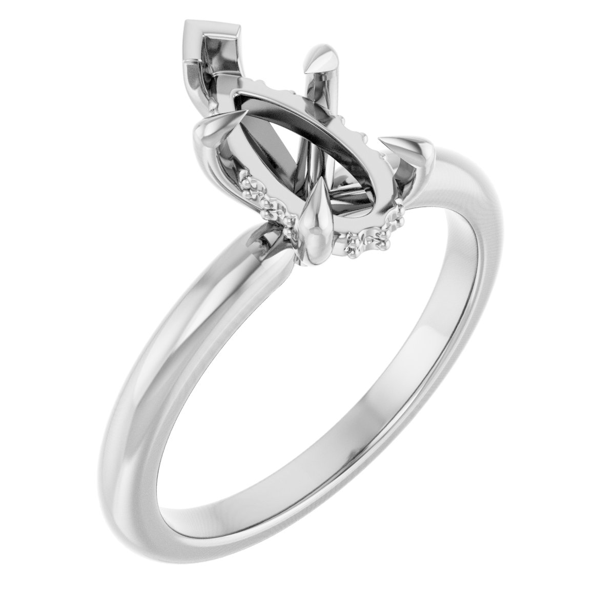 Claw-Prong Hidden Halo-Style Engagement Ring