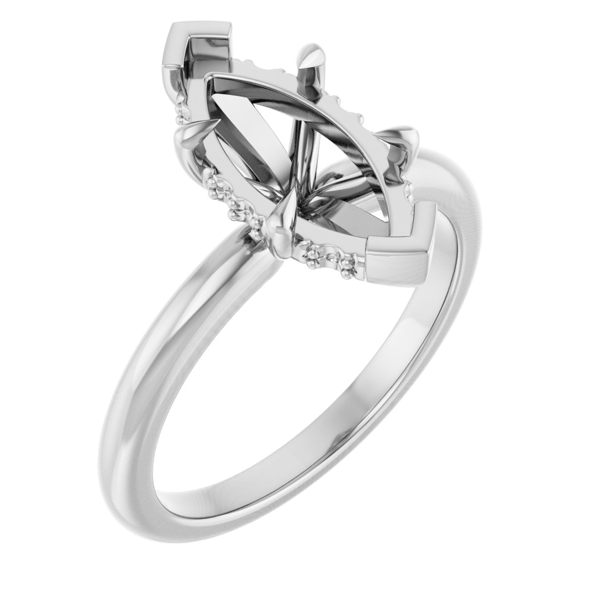 Claw-Prong Hidden Halo-Style Engagement Ring
