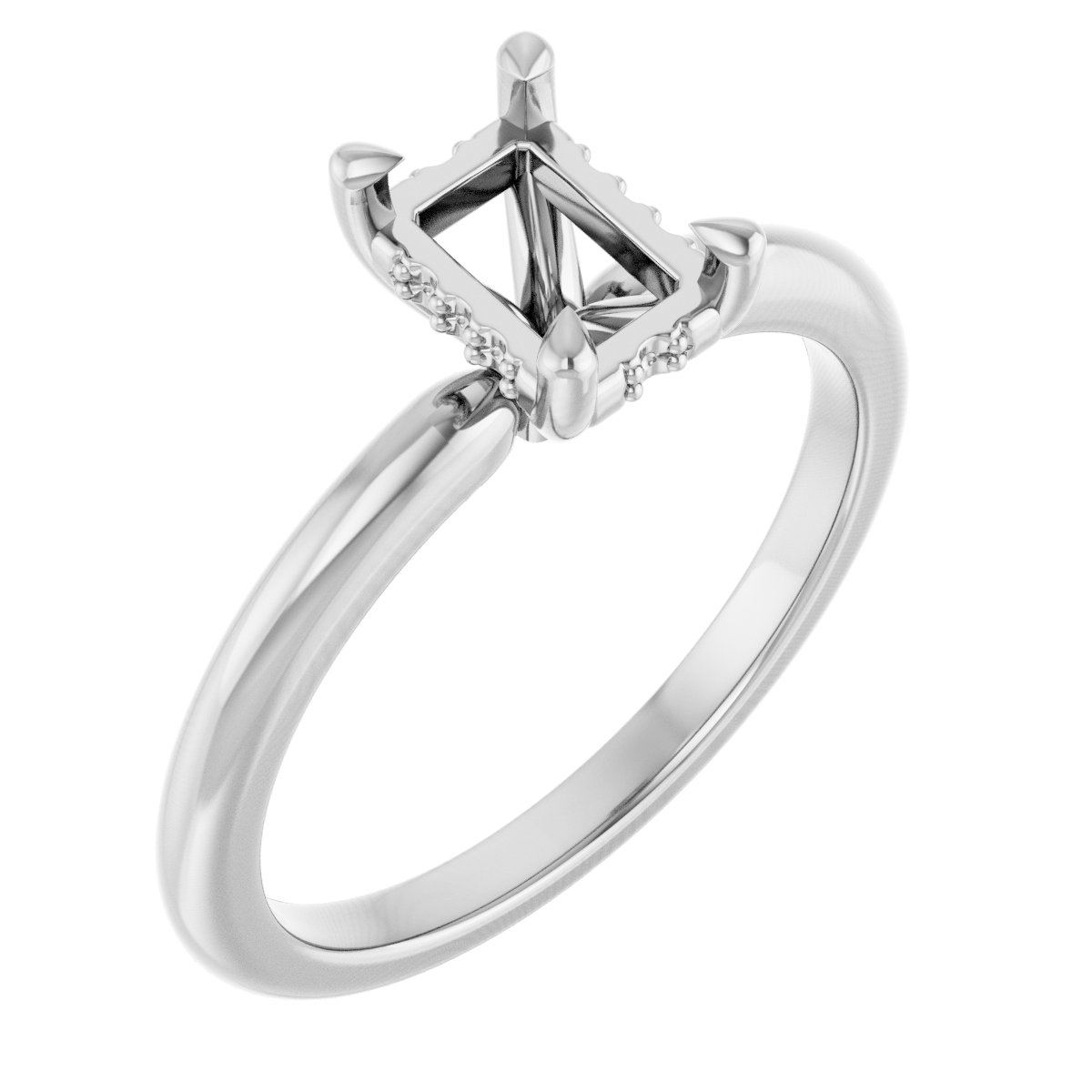 Claw-Prong Hidden Halo-Style Engagement Ring