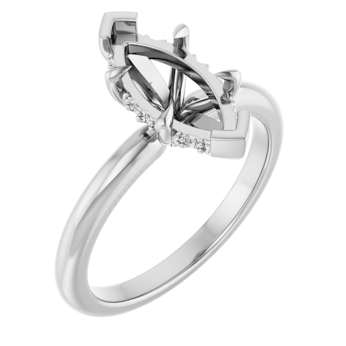 Claw-Prong Hidden Halo-Style Engagement Ring