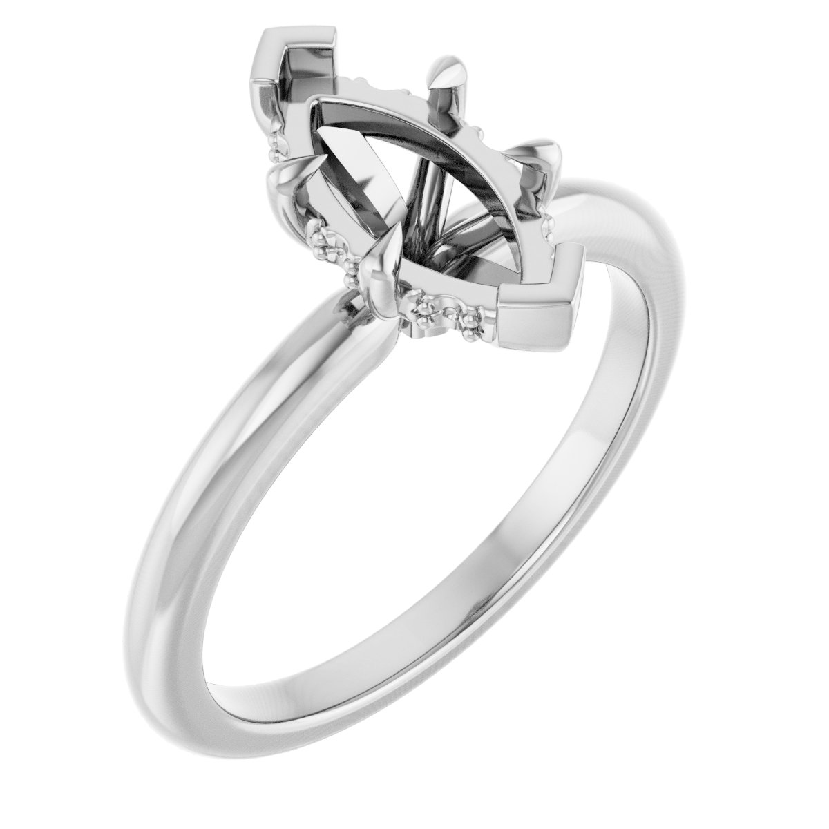 Claw-Prong Hidden Halo-Style Engagement Ring