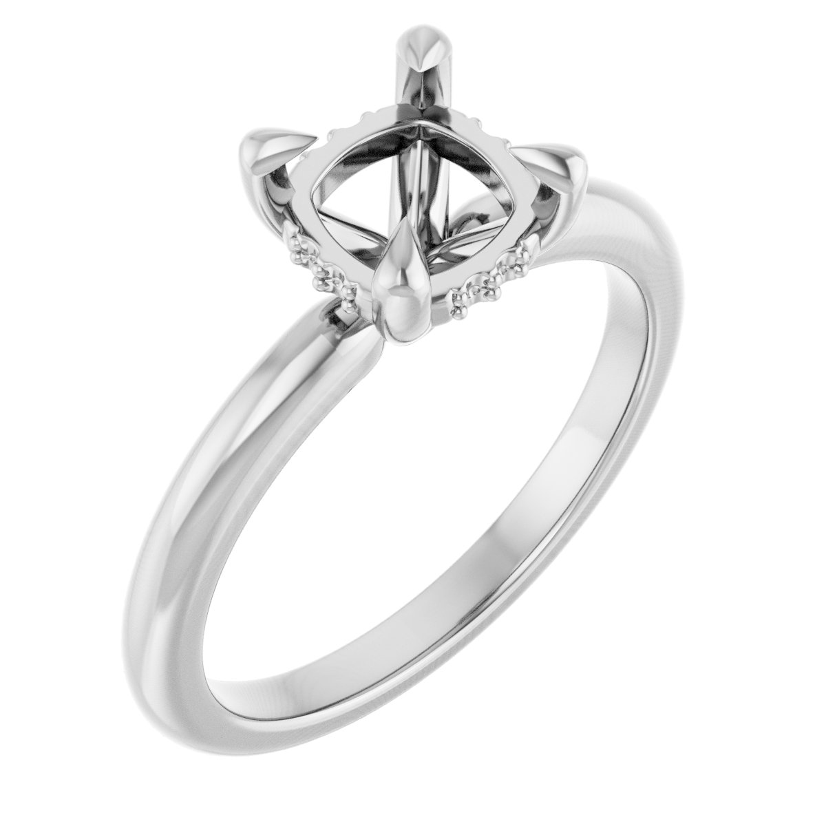 Claw-Prong Hidden Halo-Style Engagement Ring