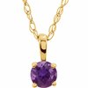 14K Yellow 3 mm Amethyst Youth Solitaire 14