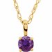 14K Yellow 3 mm Imitation Amethyst Youth Solitaire 14