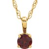 14K Yellow 3 mm Natural Mozambique Garnet Youth Solitaire 14