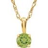 14K Yellow 3 mm Natural Peridot Youth Solitaire 14