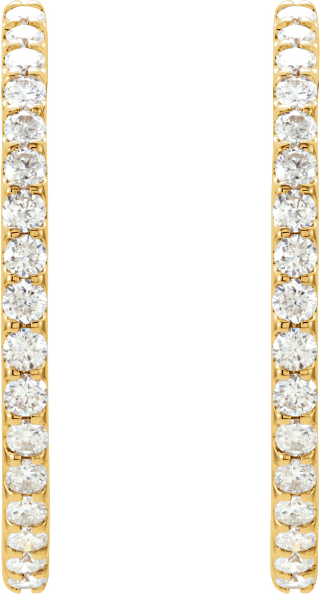 14K Yellow 35.3 mm 3 CTW Natural Diamond Inside-Outside Hoop Earrings