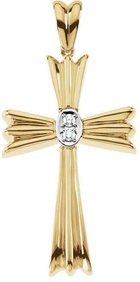Two Tone Diamond Cross Pendant .066 CTW Ref 360625
